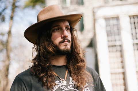 Pit and Pendulum Brass Leather Beaded Men's Necklace