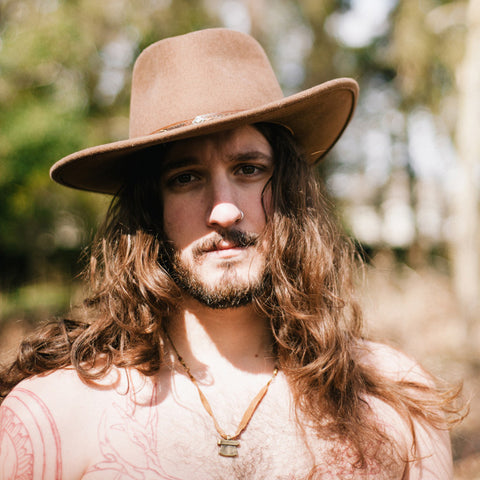 Pit and Pendulum Brass Leather Beaded Men's Necklace