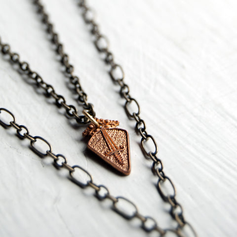 Royal Shield and Dagger Copper Double Unisex Necklace