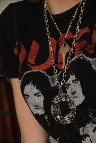 Cancer Zodiac Silver Medallion Necklace