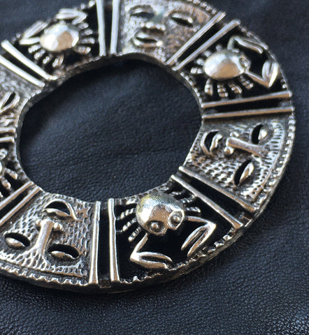 Cancer Zodiac Silver Medallion Necklace