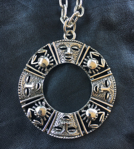 Cancer Zodiac Silver Medallion Necklace