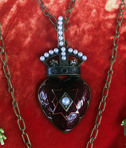 Decanter Scotch Brandy Sacred Heart Double Brass Necklace