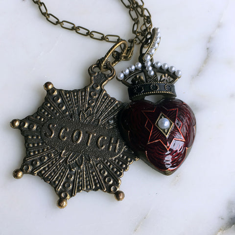 Brandy Diamond 10K Chocolate Brown Mom Your Always In My Heart Necklace  Pendant | eBay