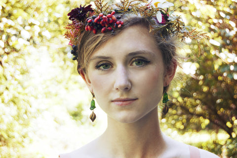 Woodland Emerald Green Glass Earrings