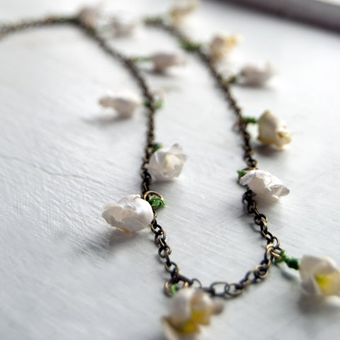 FoxGlove Dream White Flower Necklace