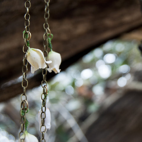 FoxGlove Dream White Flower Necklace