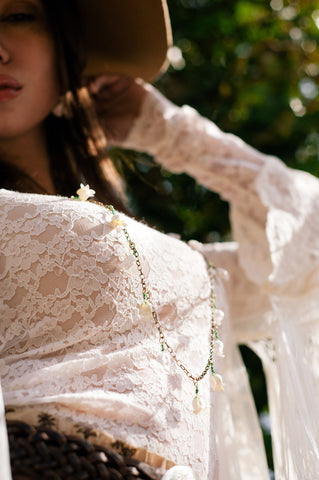 FoxGlove Dream White Flower Necklace