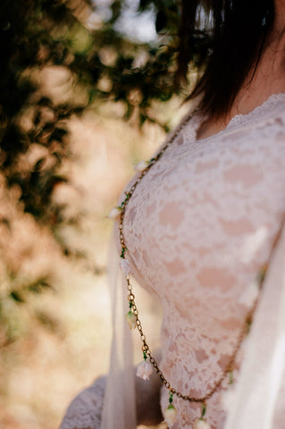 FoxGlove Dream White Flower Necklace