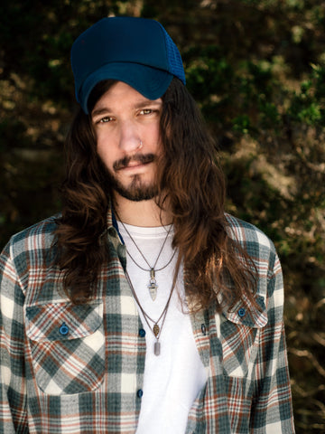 The Hunter Arrowhead Smokey Gray Glass Unisex Necklace