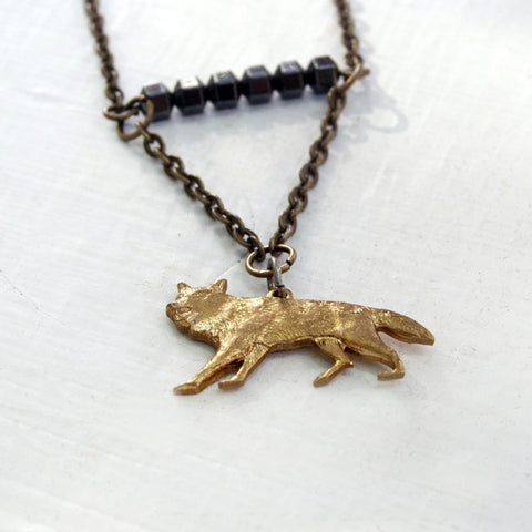 Ghost Direwolf Hematite Beaded Unisex Necklace