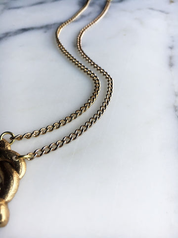 Gold Snake Pendant Necklace. Double Serpent Gothic Snake