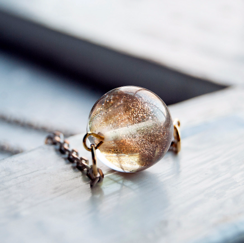 Mini Gold Dust Glass Marble Necklace