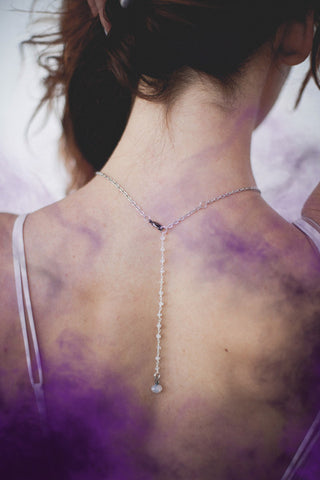 Heimdall Double Ram Head Silver Necklace with Amethyst Spike Pendant