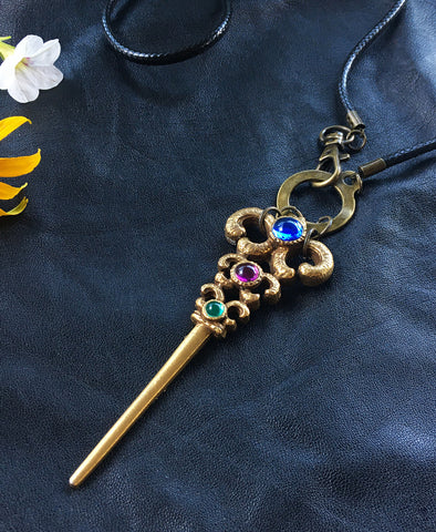 Magic Wand Necklace on Leather Cord