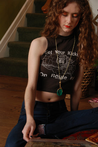 Green Medicine Bag Necklace with All Seeing Eye Charm