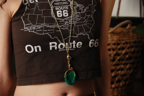 Green Medicine Bag Necklace with All Seeing Eye Charm