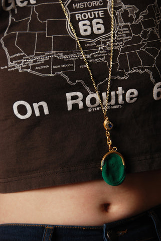 Green Medicine Bag Necklace with All Seeing Eye Charm