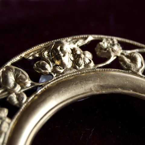 Gold Crescent Moon Art Nouveau Ophelia Necklace