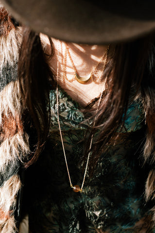 Mini Gold Dust Glass Marble Necklace