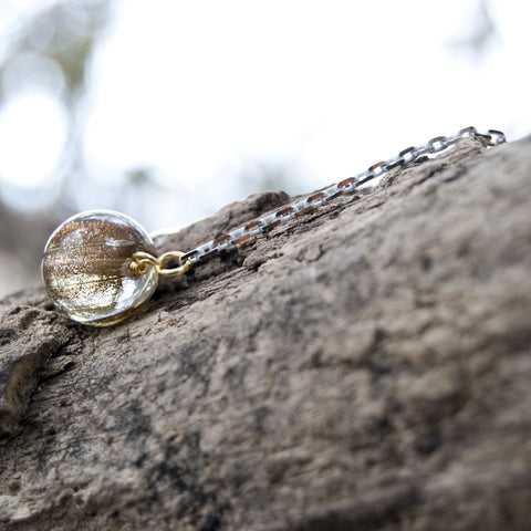 Mini Gold Dust Glass Marble Necklace