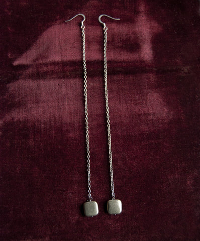 Metaphysical Pyrite Pendulum Shoulder Duster Earrings