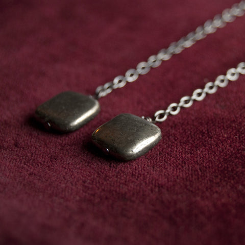 Metaphysical Pyrite Pendulum Shoulder Duster Earrings