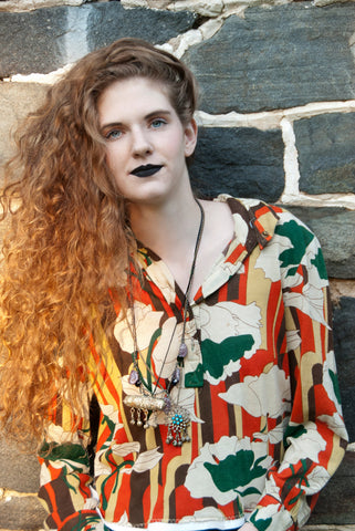 Purple Agate Necklace with Blue Goldstone on gun metal chain