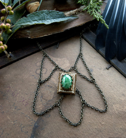Spell Book Webbed Chain Necklace