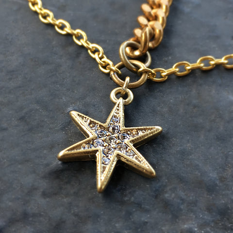 Goddess Head Chain. Bohemian Wedding Headpiece for Women Gold Star