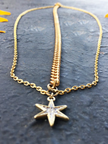 Goddess Head Chain. Bohemian Wedding Headpiece for Women Gold Star