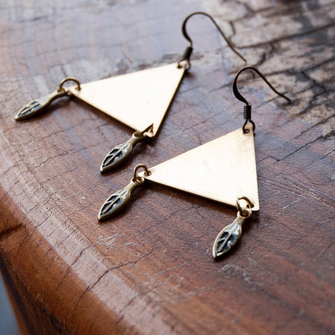 Trinity Triangle Metal Geometric Bohemian Earrings