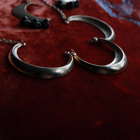 Triple Moon Necklace - Triple Goddess Crescent Moons
