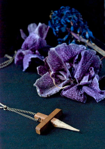 Van Helsing Wooden Carved Cross Stake Necklace